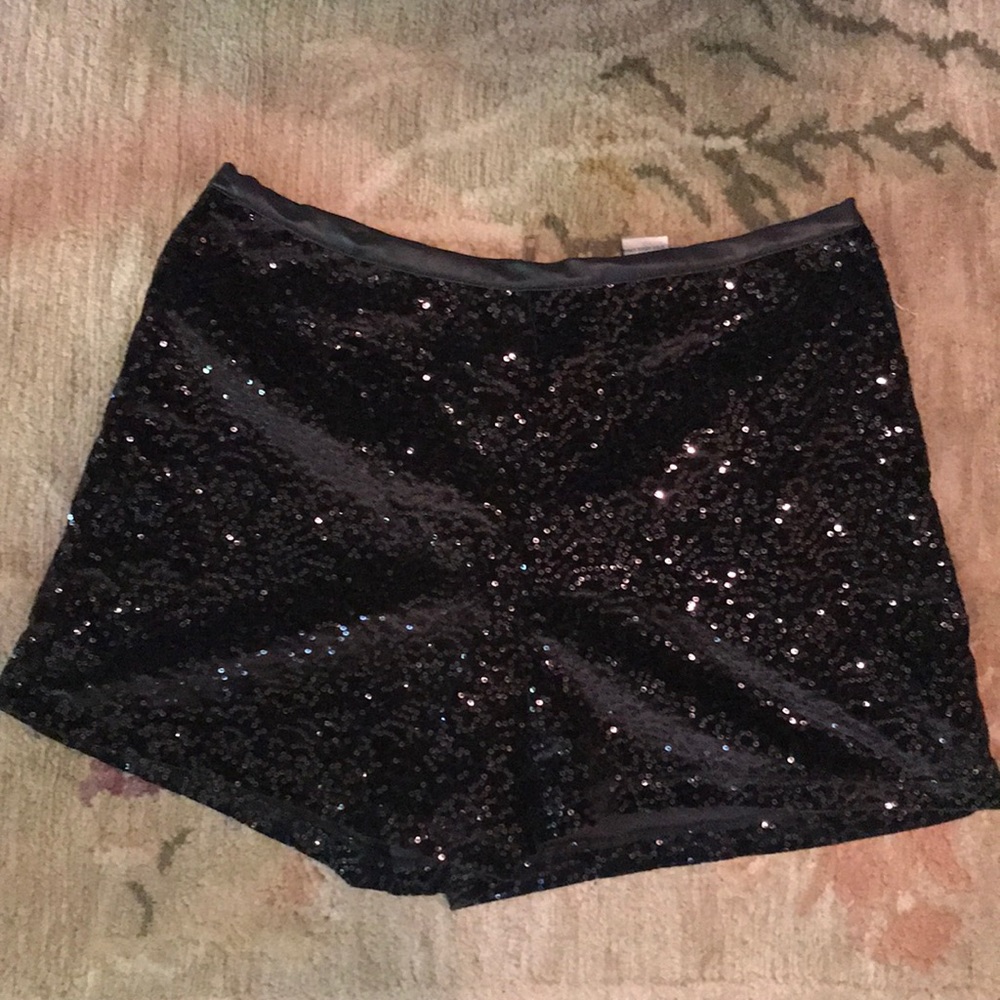 Black sequined shorts
